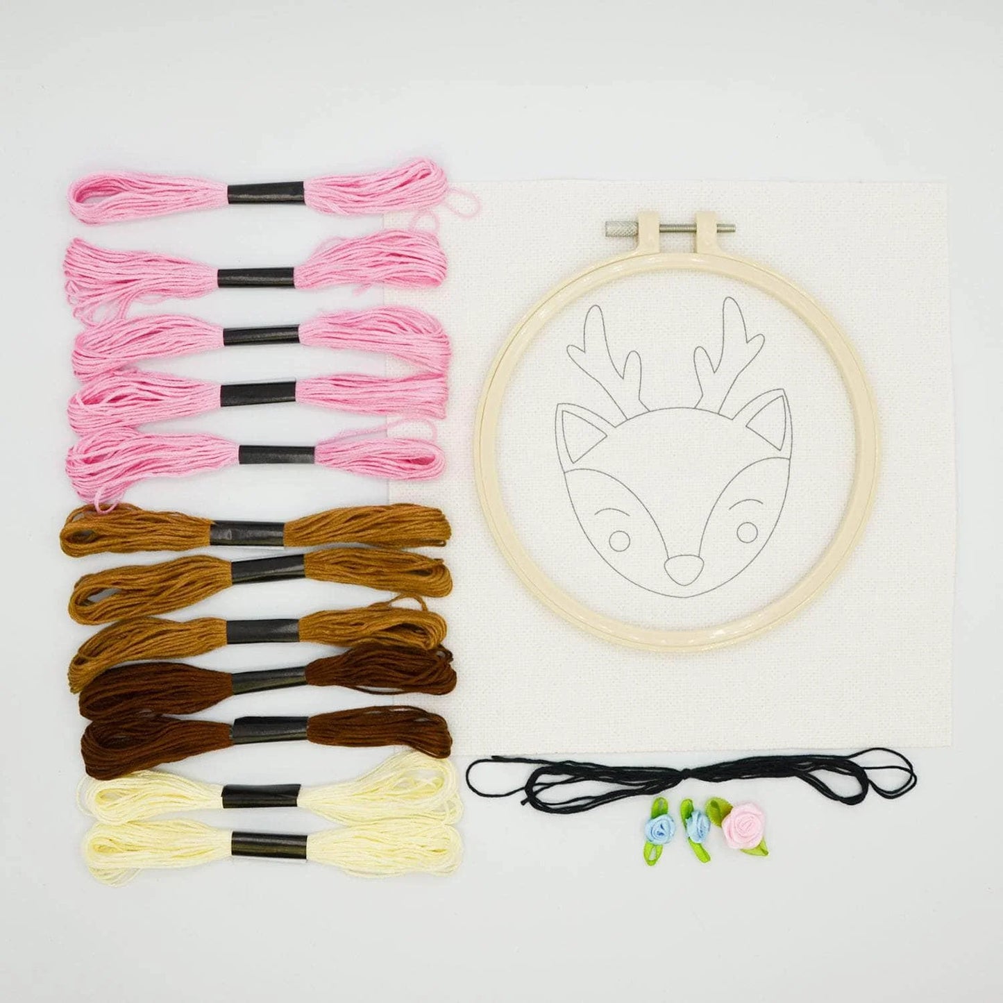 Punch Needle Kit 6" Hoop - Cat, Deer, or Bulldog