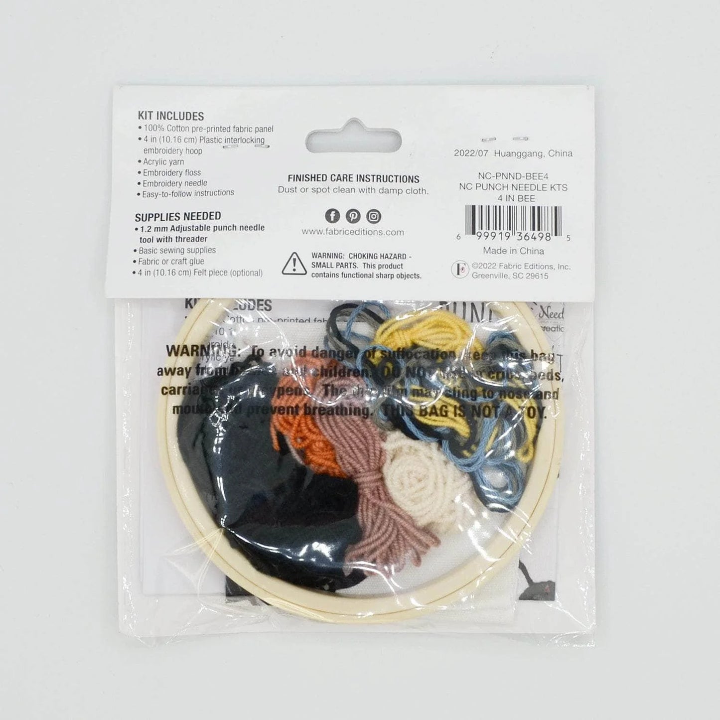 Punch Needle Kit 4" Hoop - Bee