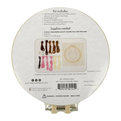 Punch Needle Kit 6" Hoop - Cat, Deer, or Bulldog