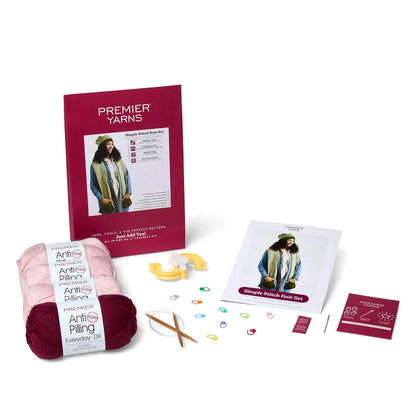 Simple Stitch Knit Scarf and Hat Kit